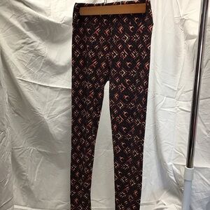 LuLaRoe Black and Orange Geometric Leggings